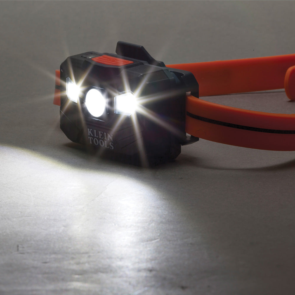 Klein Rechargeable Headlamp with Silicone Strap, 400 Lumens, All-Day Runtime