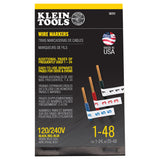 Klein Wire Marker Book, 120/240V 3 Phase 1-48