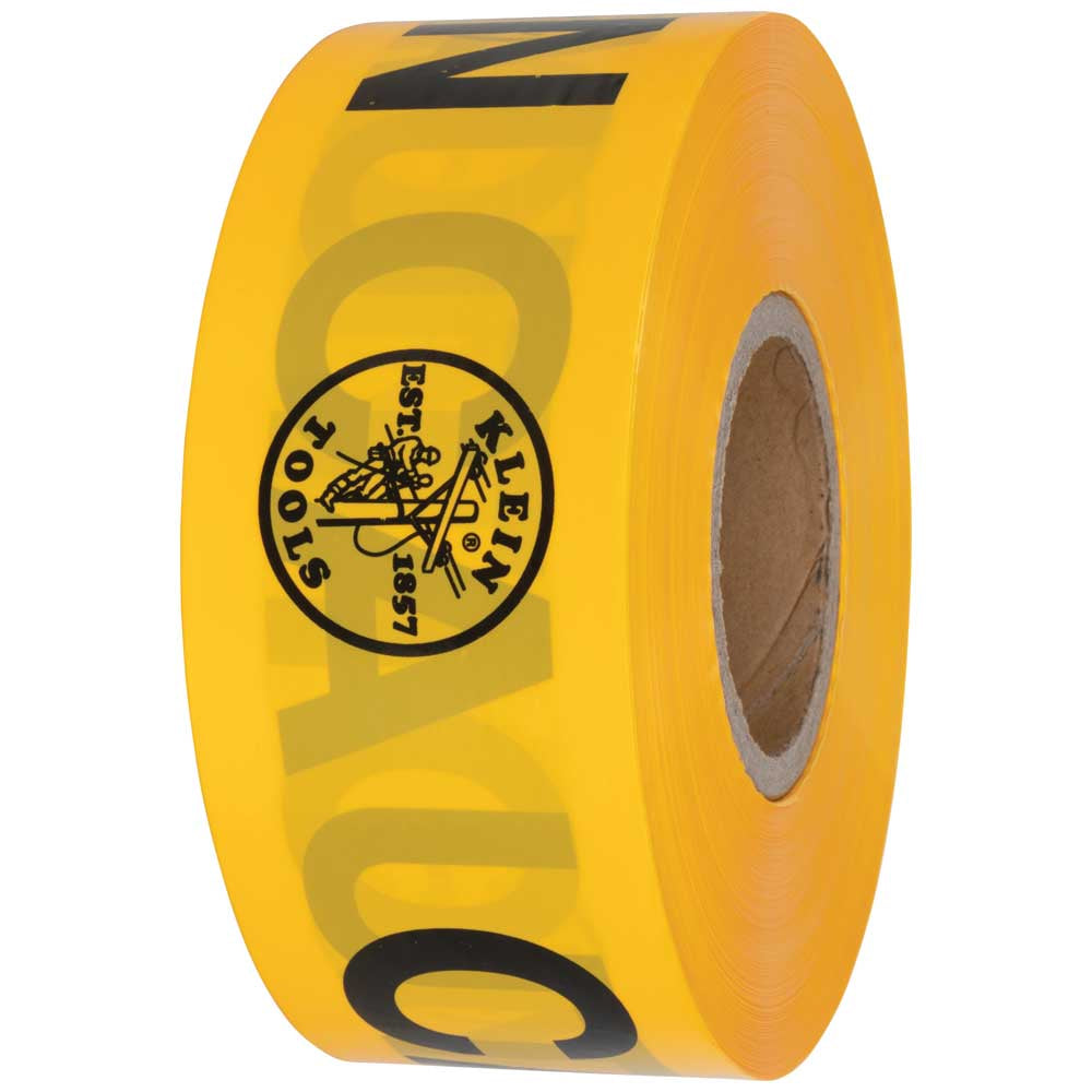 Klein Caution Tape, Barricade, CAUTION, Yellow, 3-Inch x 1000-Foot