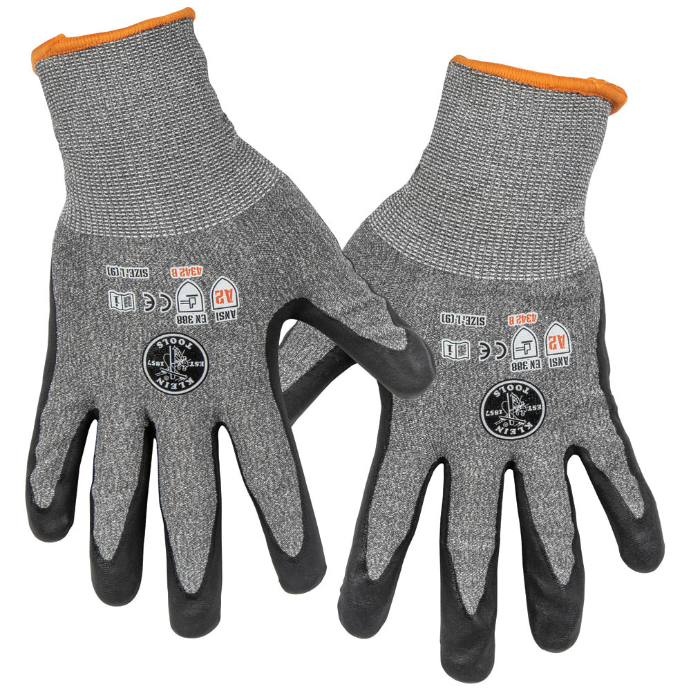 Klein Work Gloves, Cut Level 2, Touchscreen, Large, 2-Pair