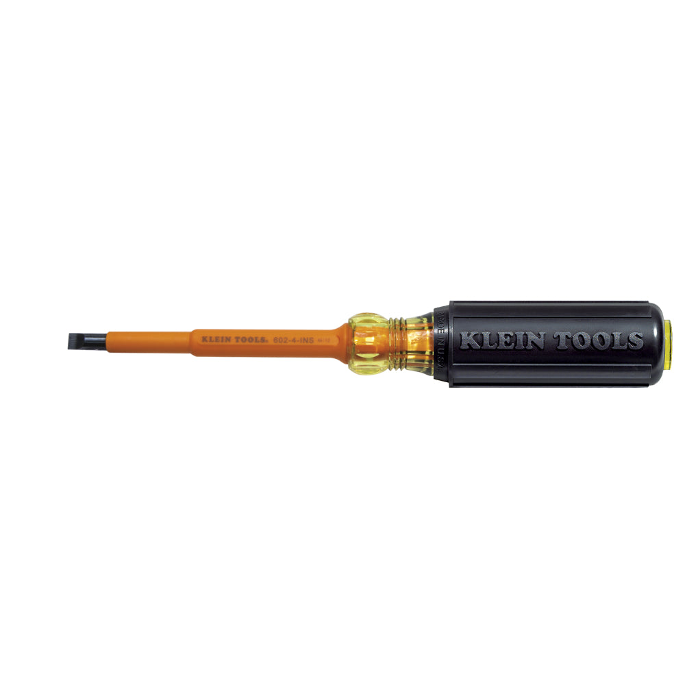 Klein 1/4-Inch Cabinet Tip Insulated Screwdriver, 4-Inch