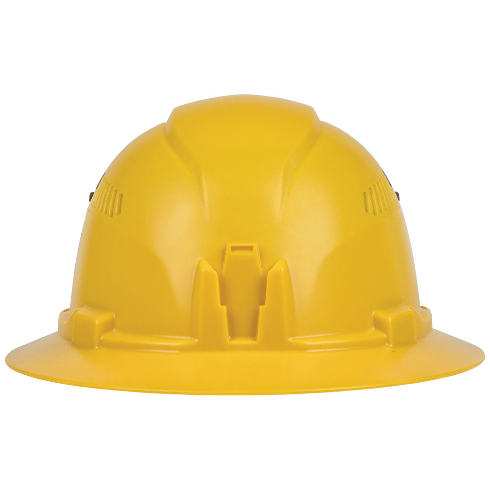 Klein Hard Hat, Vented, Full Brim Style, Yellow