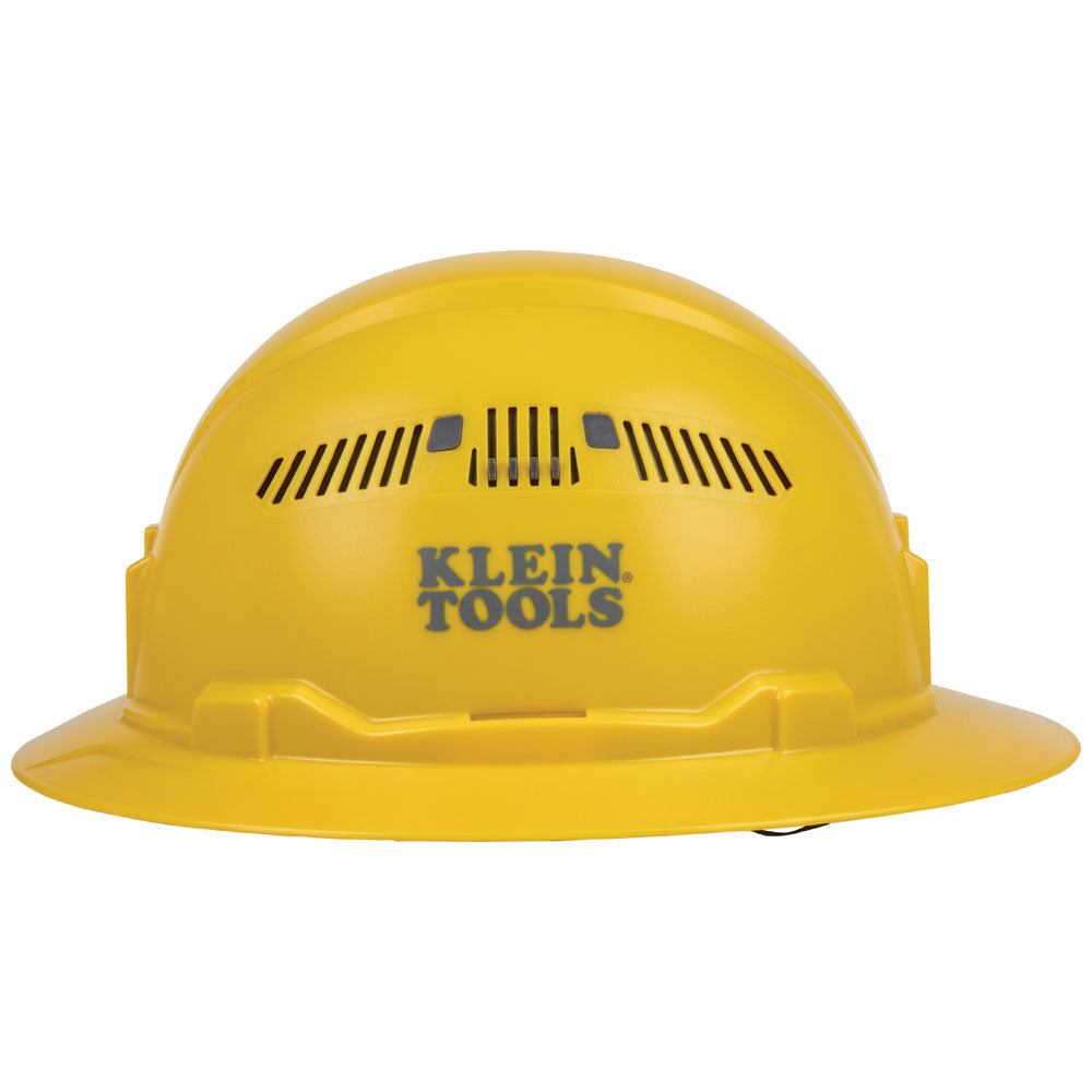 Klein Hard Hat, Vented, Full Brim Style, Yellow