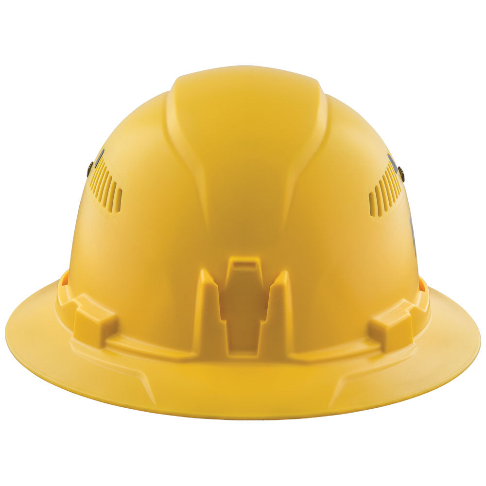 Klein Hard Hat, Vented, Full Brim Style, Yellow