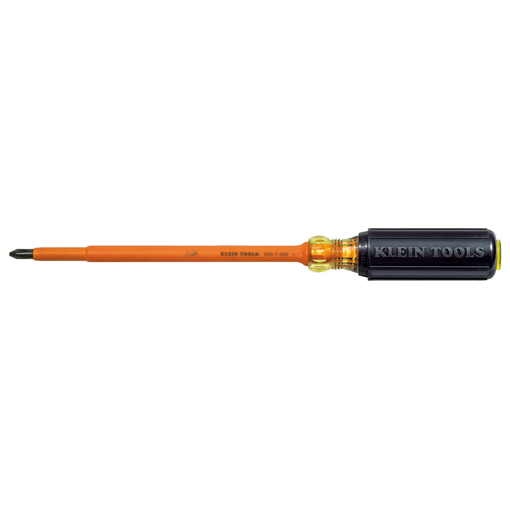 Klein Insulated Screwdriver, #2 Phillips, 7-Inch Round Shank