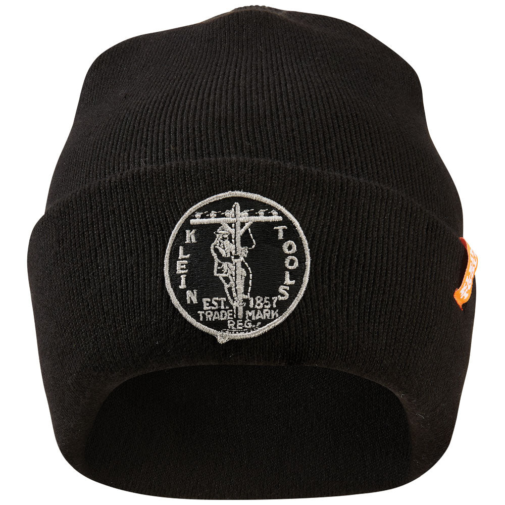 Klein Heavy Knit Hat, Black, Vintage Patch Logo