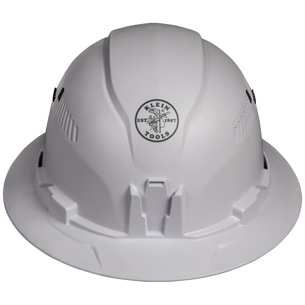 Klein Hard Hat, Vented, Full Brim Style, White