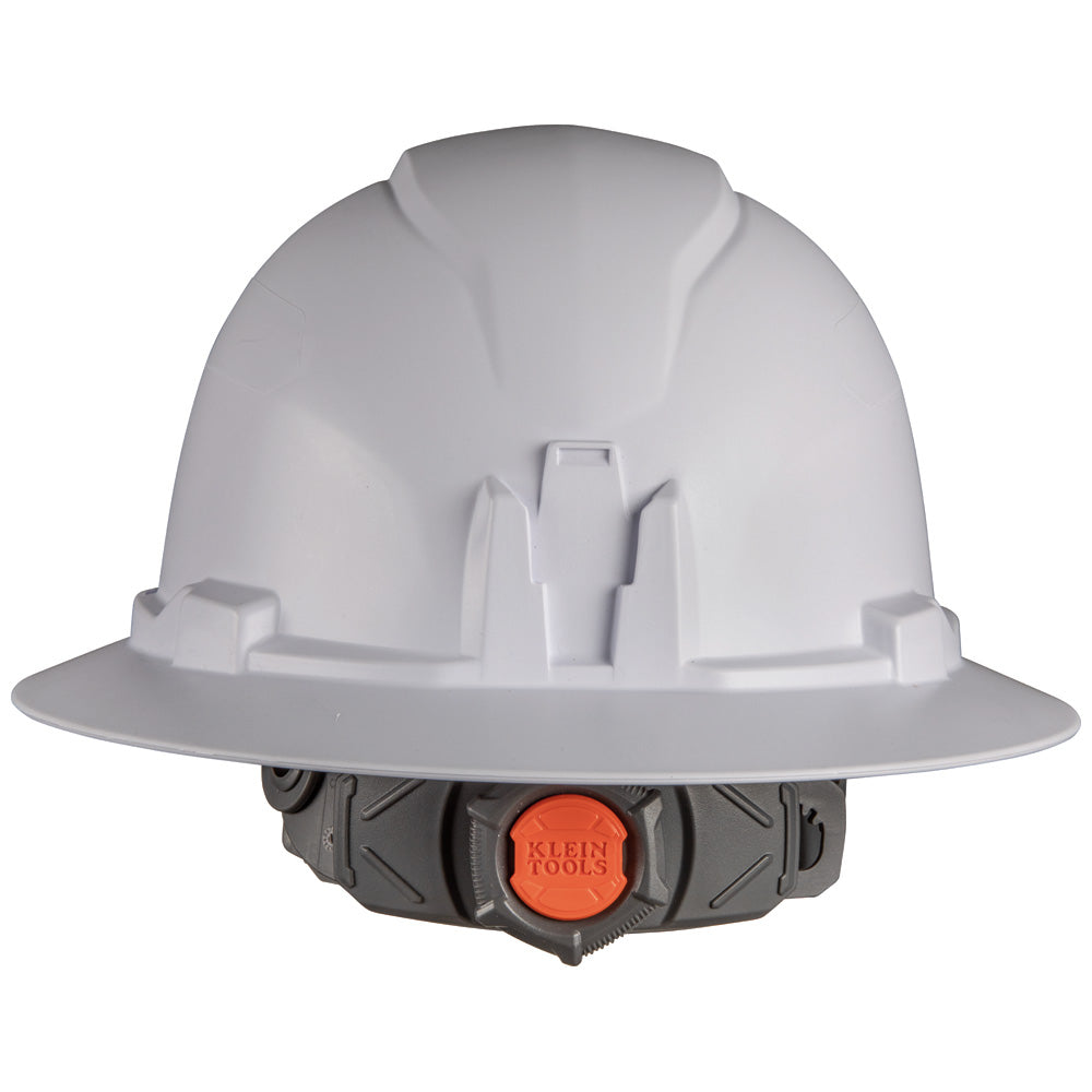 Klein Hard Hat, Non-Vented, Full Brim with Rechargeable Headlamp, White