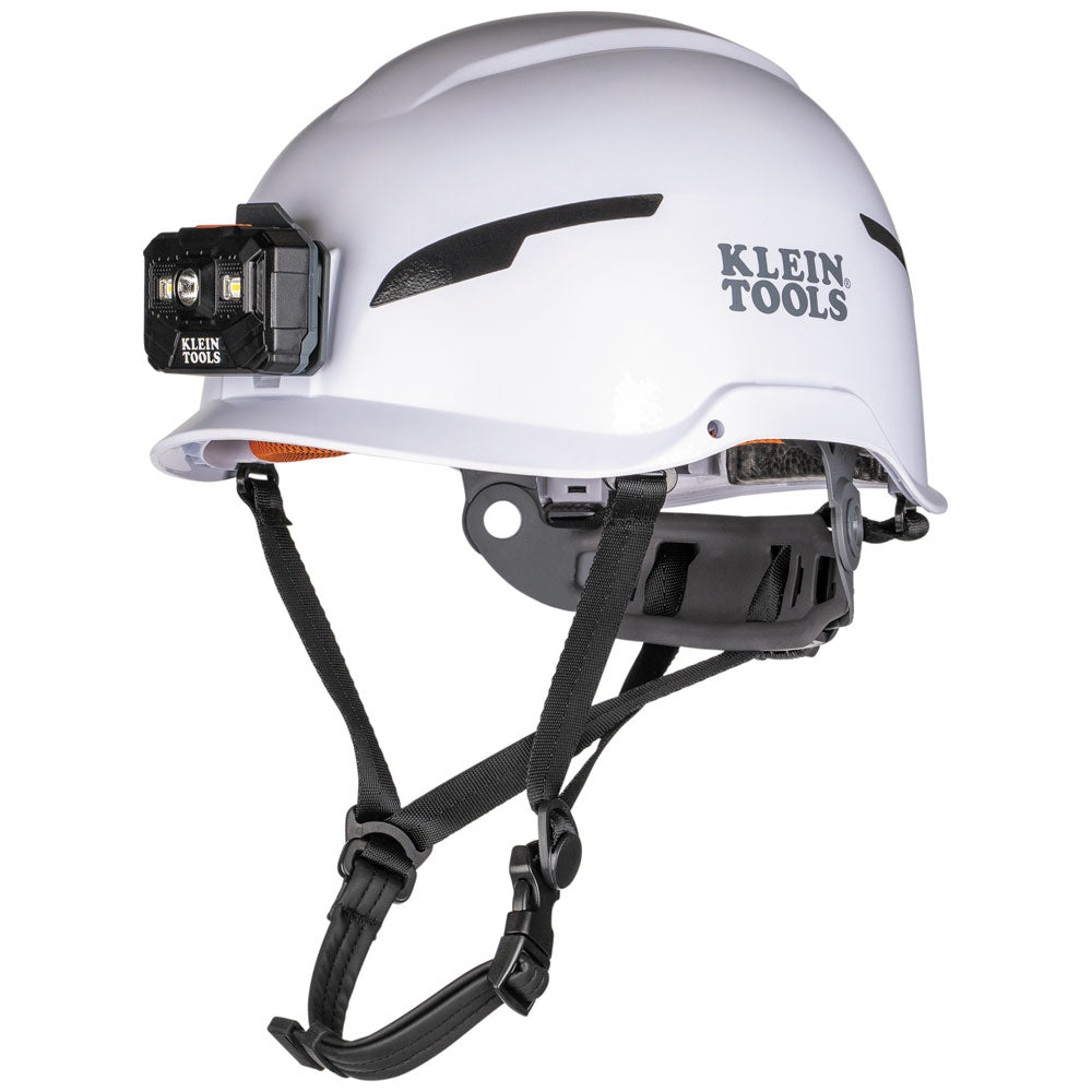 Klein Safety Helmet, Type-2, Non-Vented Class E, with Rechargeable Headlamp