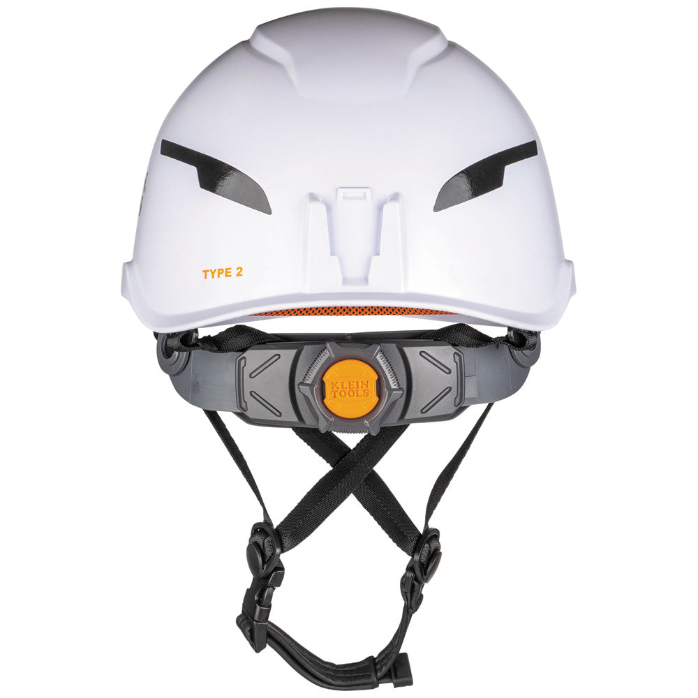 Klein Safety Helmet, Type-2, Non-Vented Class E, with Rechargeable Headlamp