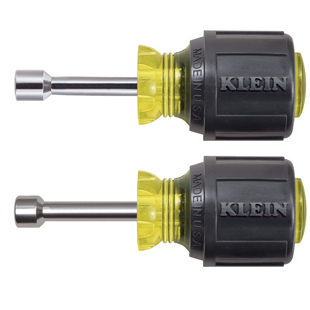 Klein Nut Driver Set, Stubby Nut Drivers with 1-1/2-Inch Shaft, 2-Piece