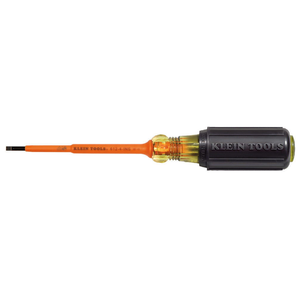 Klein Insulated 1/8-Inch Slotted Screwdriver, 4-Inch