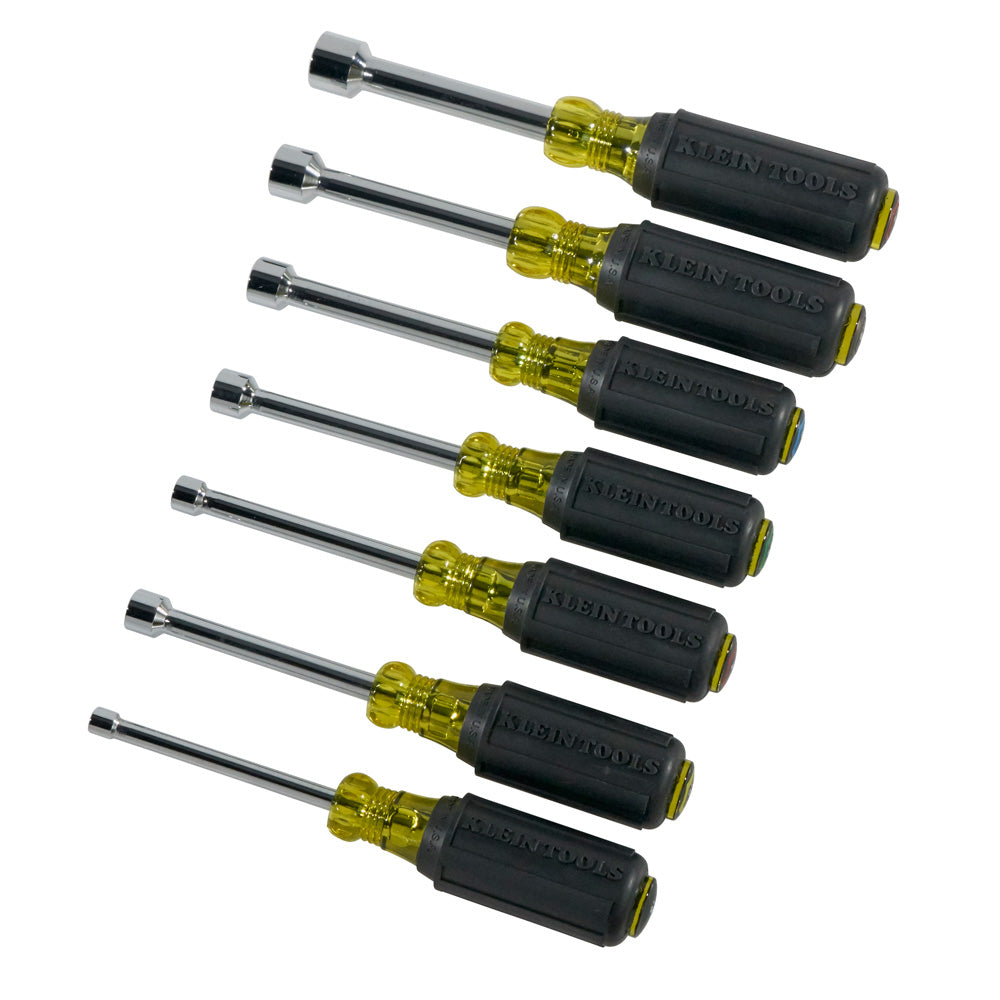 Klein Nut Driver Set, 3-Inch Shafts, Cushion-Grip™, 7-Piece