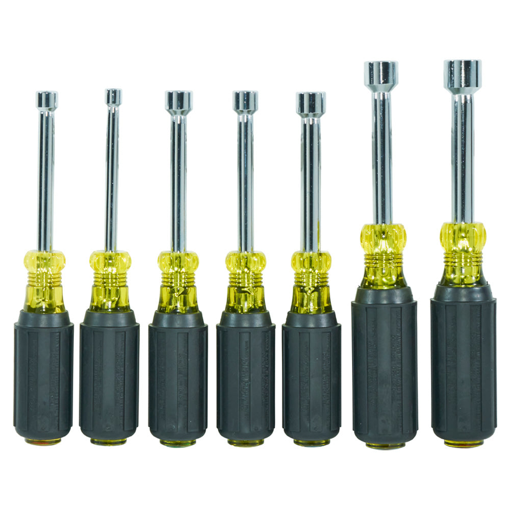 Klein Nut Driver Set, Magnetic Nut Drivers, 3-Inch Shaft, 7-Piece