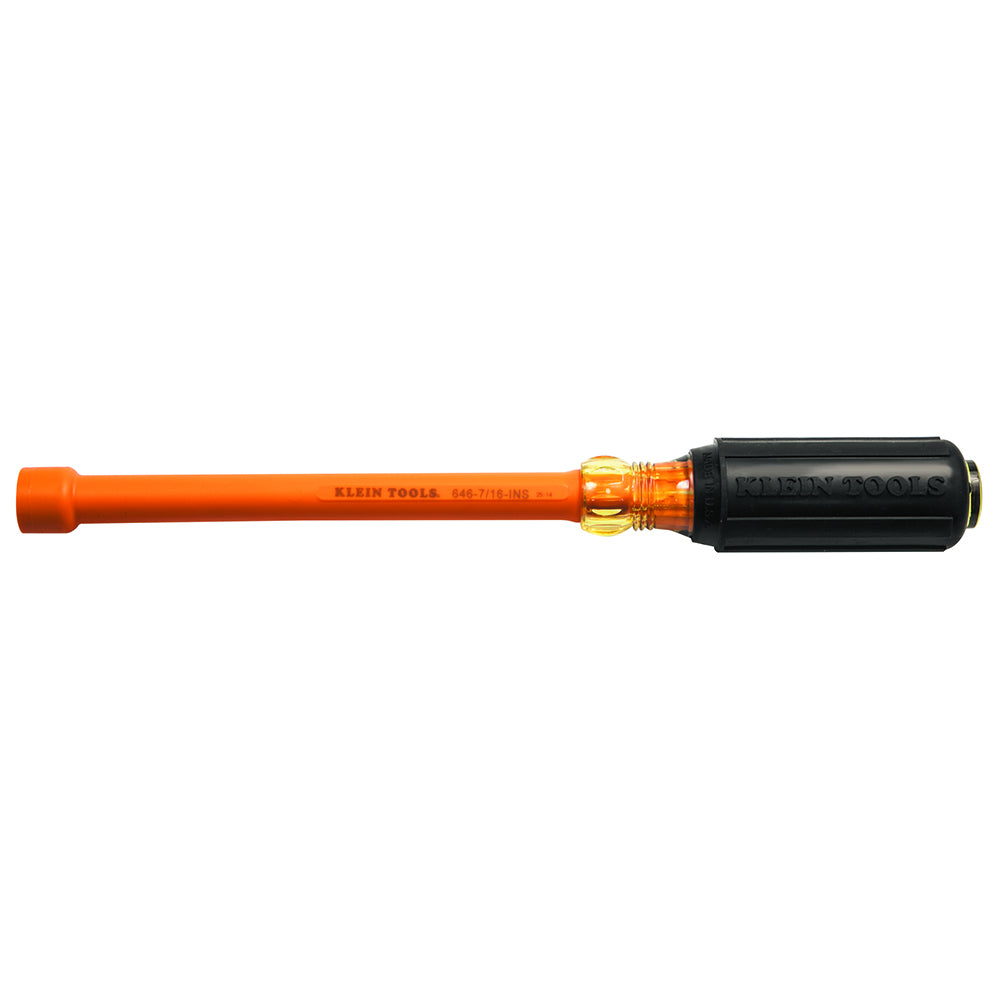 Klein 7/16-Inch Insulated Nut Driver 6-Inch Hollow Shaft