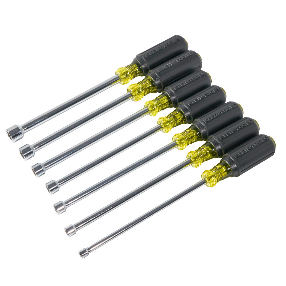 Klein Nut Driver Set, Magnetic Nut Drivers, 6-Inch Shafts, 7-Piece