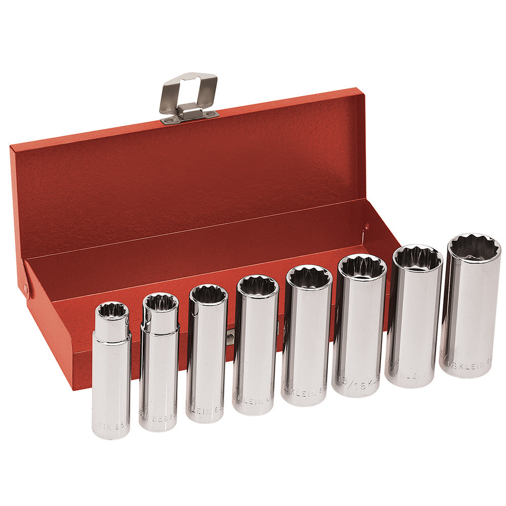 Klein 1/2-Inch Drive Deep Socket Wrench Set, 8-Piece