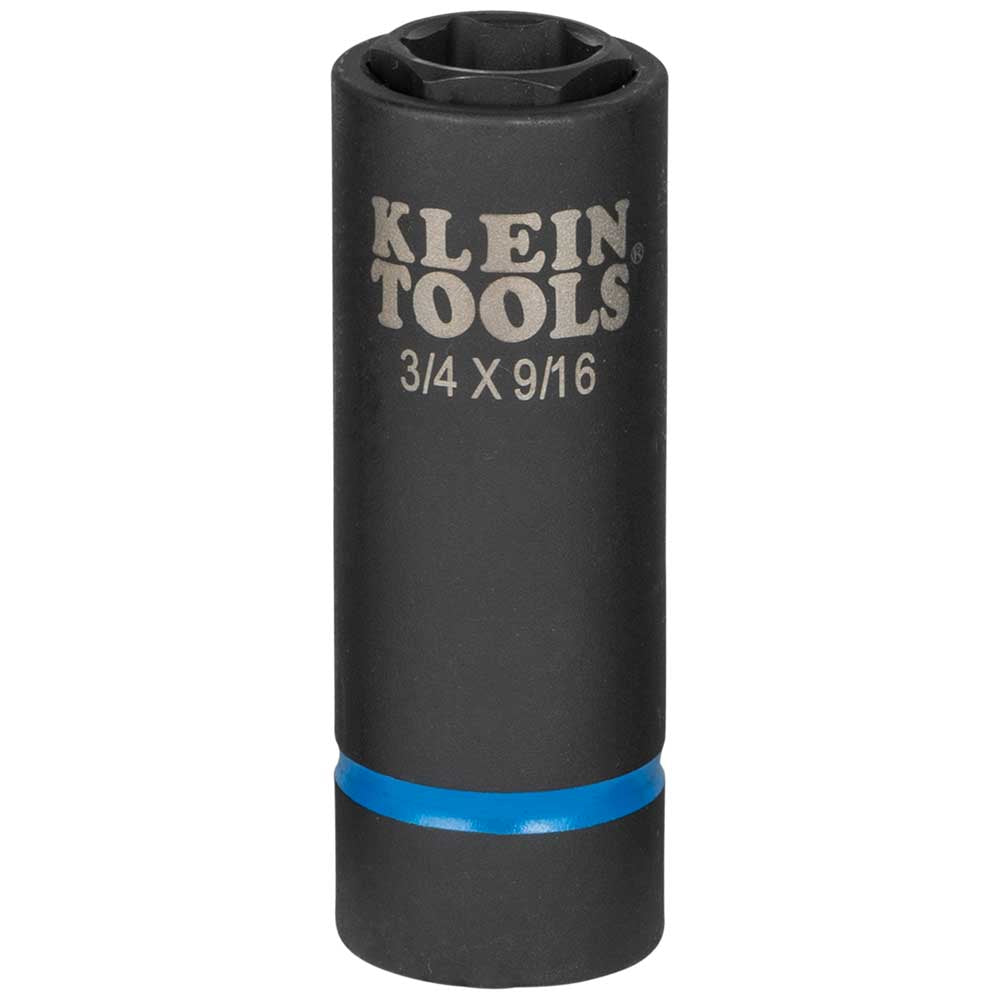 Klein 2-in-1 Impact Socket, 6-Point, 3/4 and 9/16-Inch