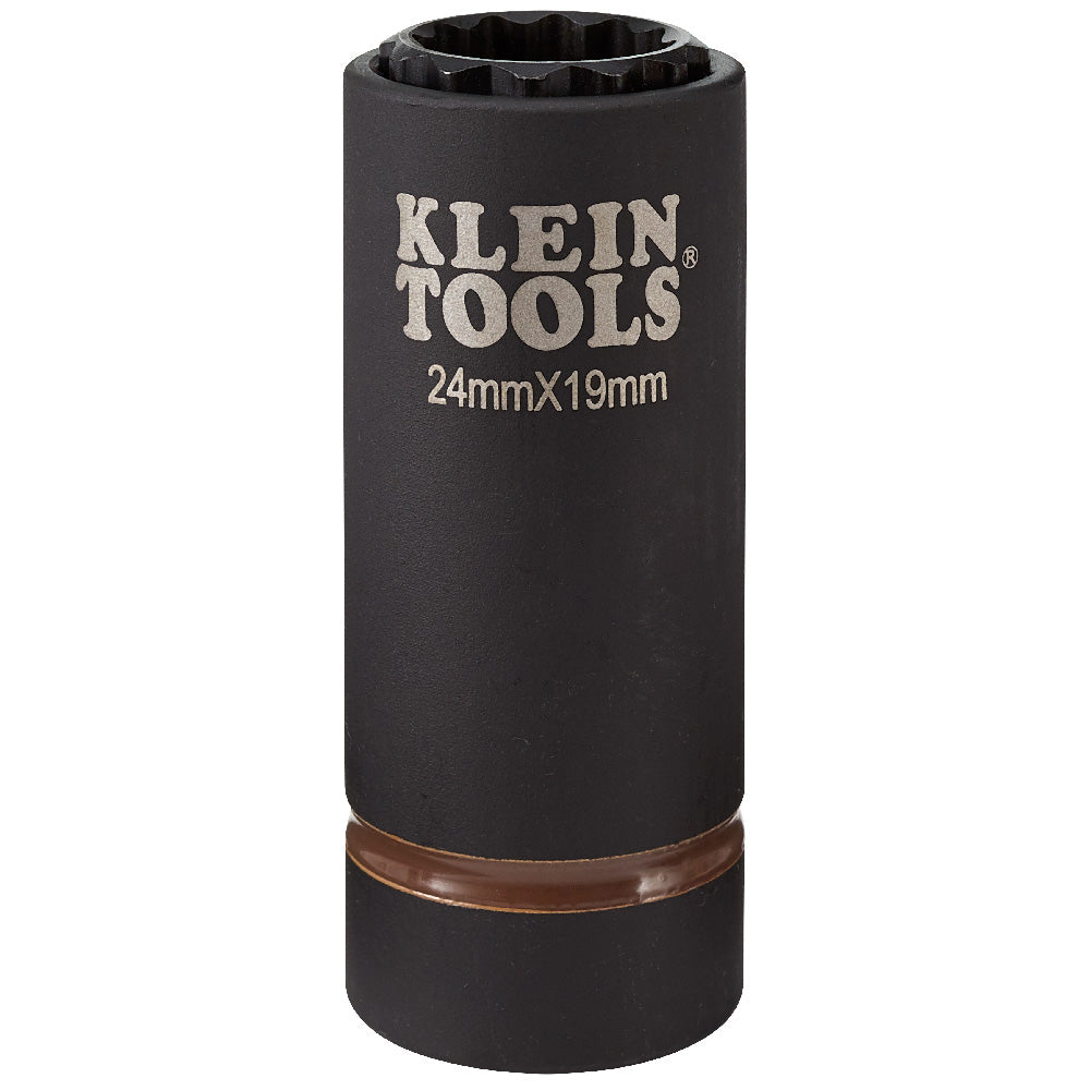 Klein 2-in-1 Metric Impact Socket, 12-Point, 24 x 19 mm