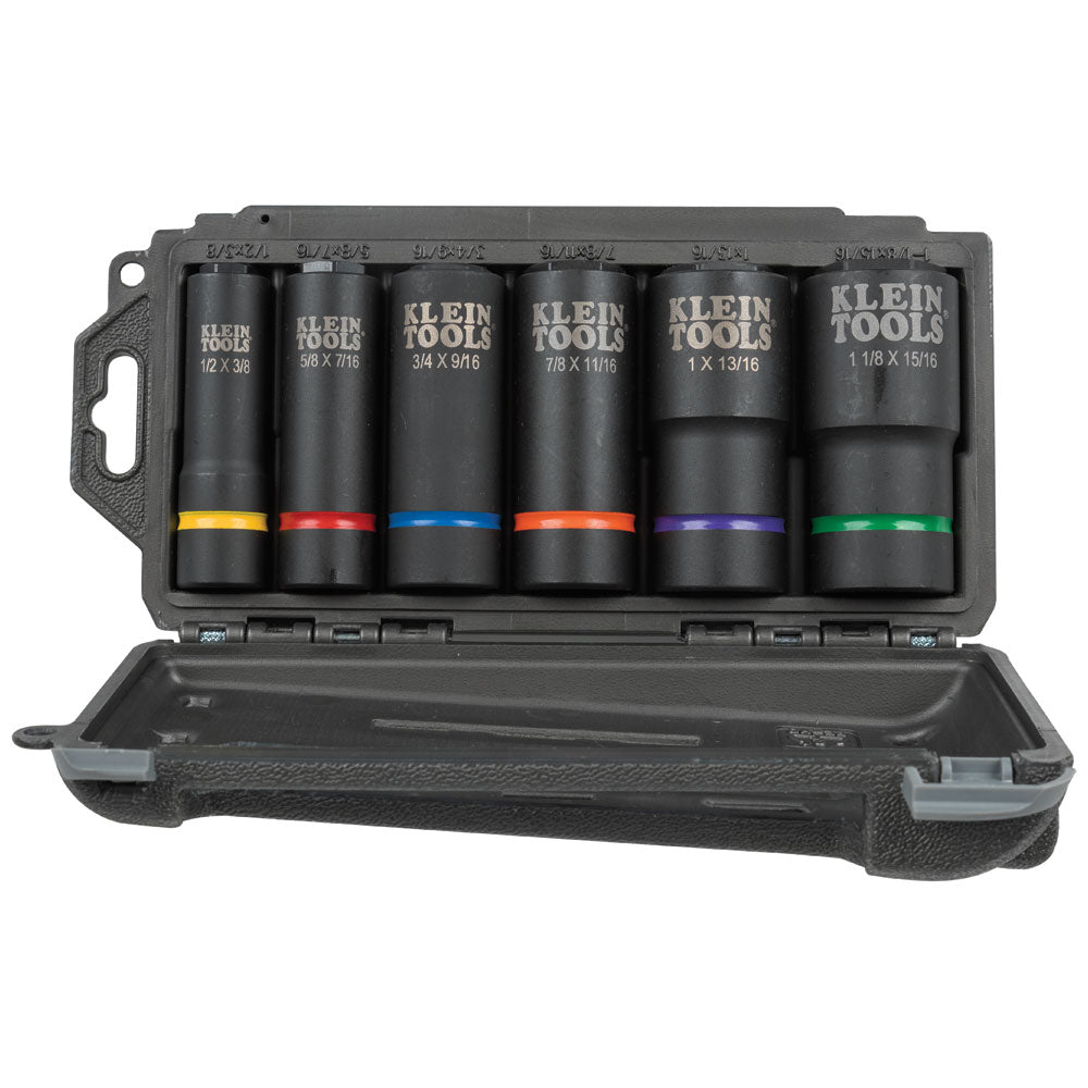 Klein 2-in-1 Impact Socket Set, 6-Point, 6-Piece