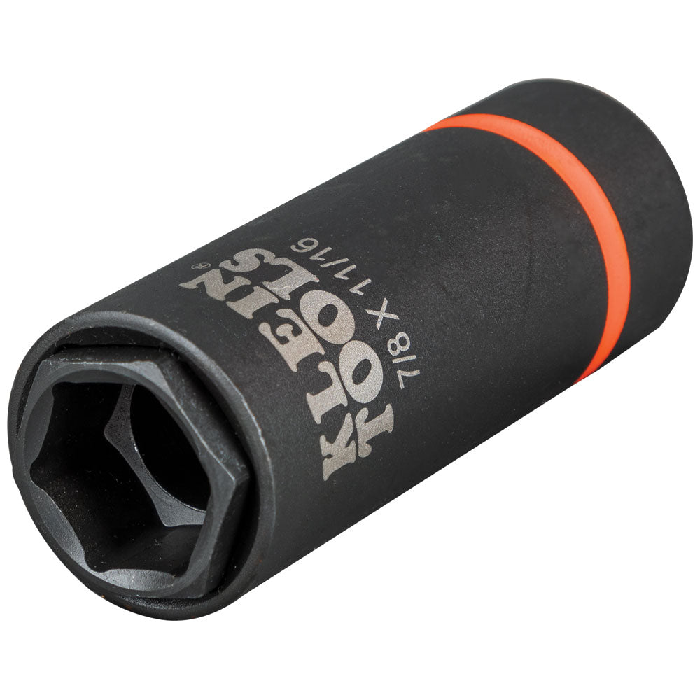 Klein 2-in-1 Impact Socket, 6-Point, 7/8 and 11/16-Inch