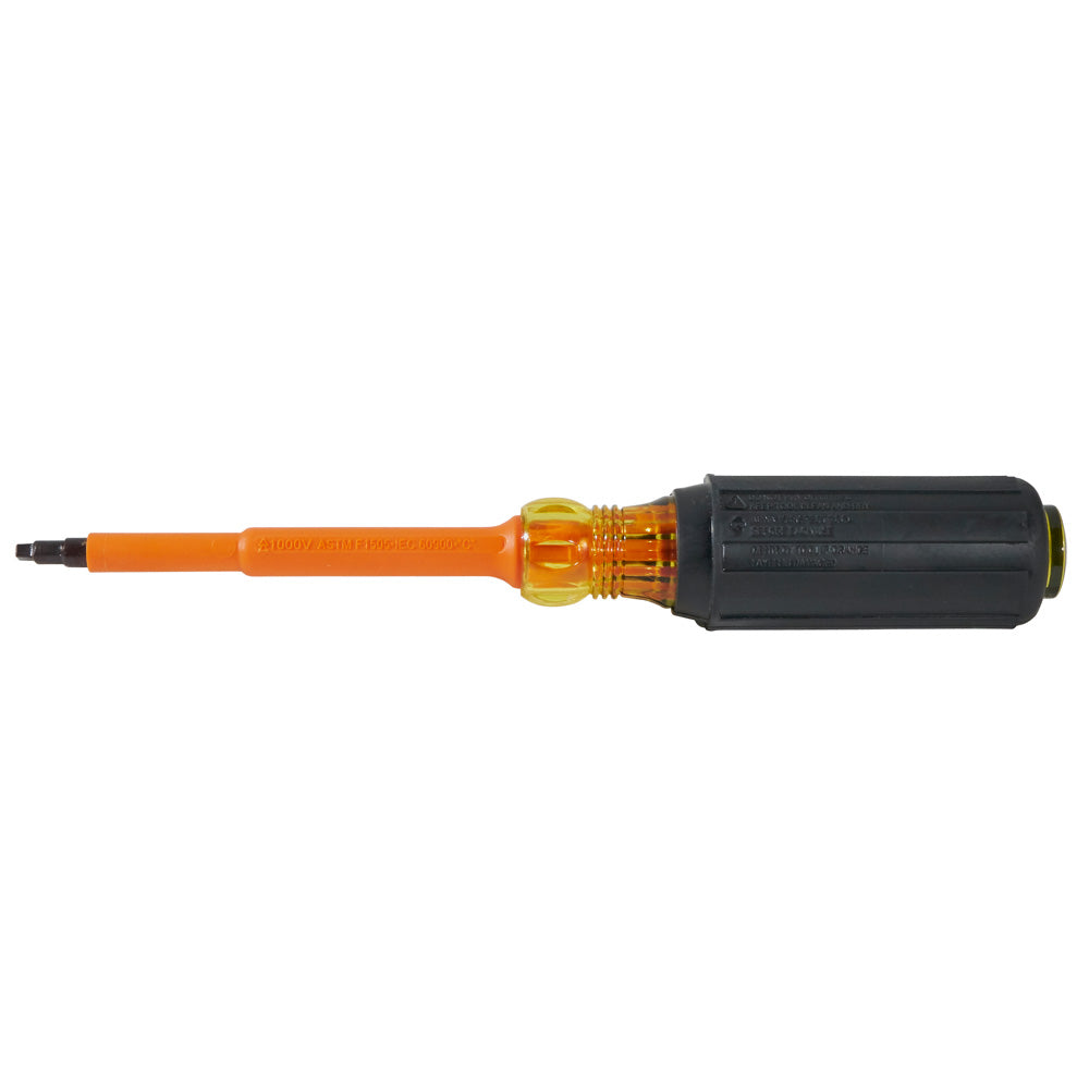 Klein Insulated Screwdriver, #2 Square, 4-Inch Shank