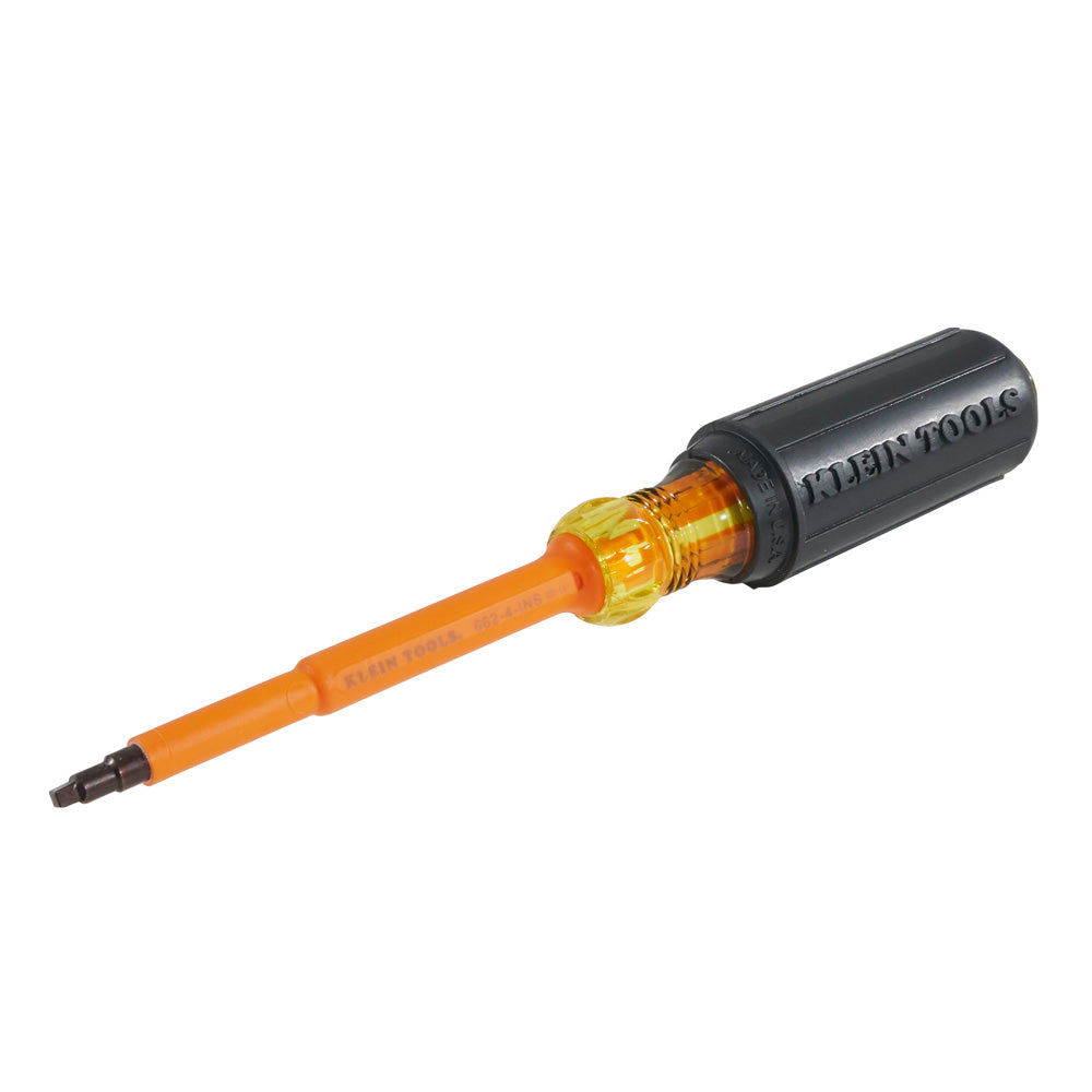 Klein Insulated Screwdriver, #2 Square, 4-Inch Shank