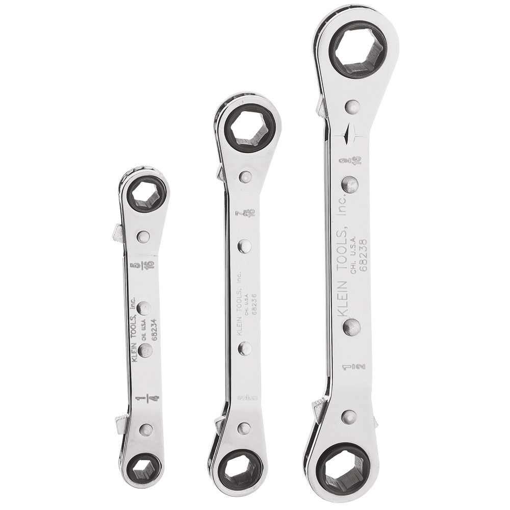 Reversible Ratcheting Box Wrench Set, 3-Piece