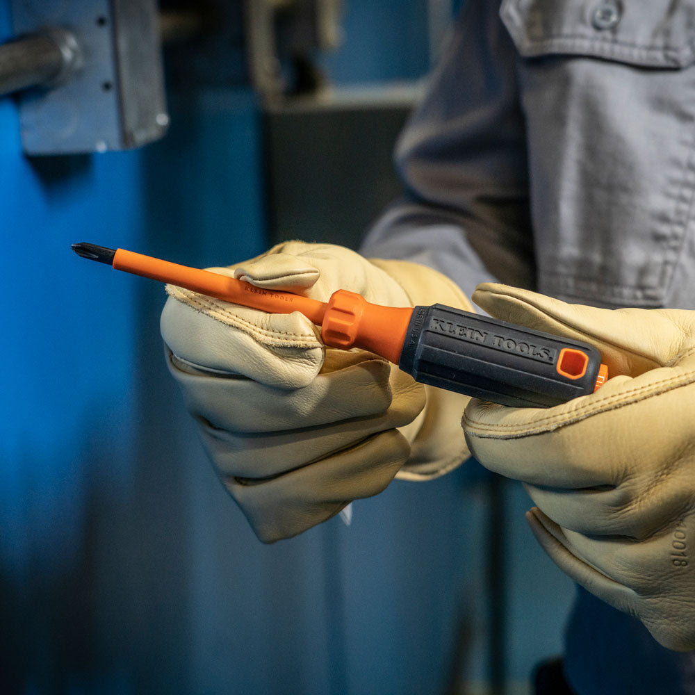 Klein Insulated Screwdriver, #2 Phillips Tip, 4-Inch Round Shank