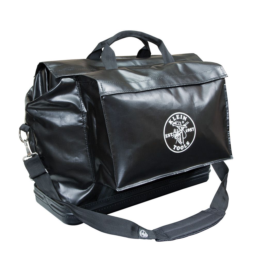 Klein Tool Bag, Vinyl Equipment Bag, Black, Large