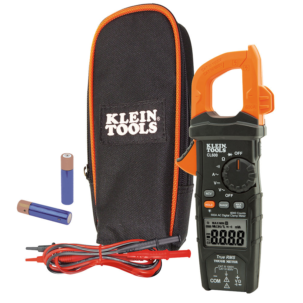 Klein Digital Clamp Meter, True RMS, AC Auto-Ranging, 600 Amps