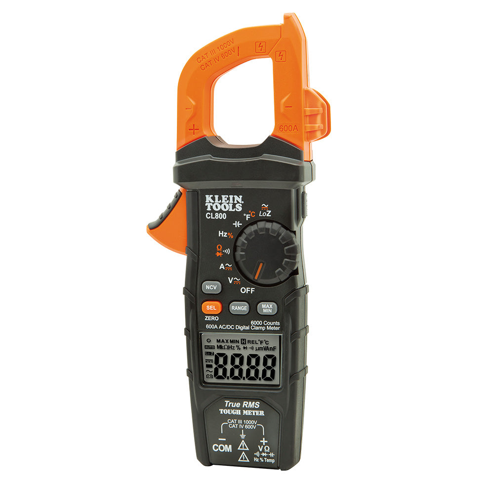 Klein Digital Clamp Meter, AC Auto-Range TRMS, Low Impedance (LoZ), Auto Off