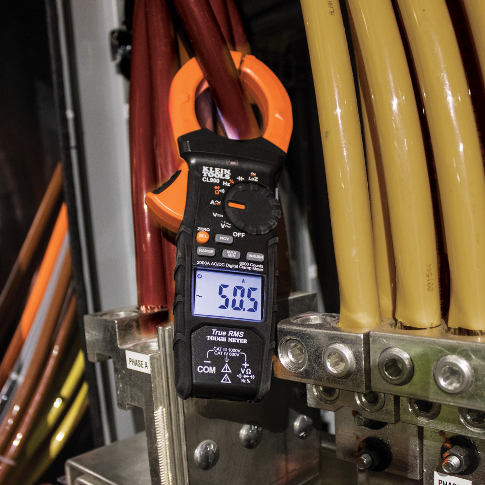 Klein Digital Clamp Meter, AC Auto-Range TRMS, Low Impedance (LoZ), 2000 Amp