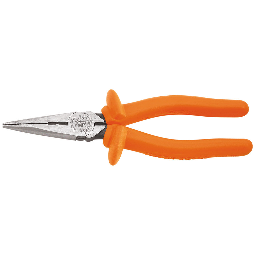 Klein Insulated Long Nose Pliers, Side-Cutting/Stripping