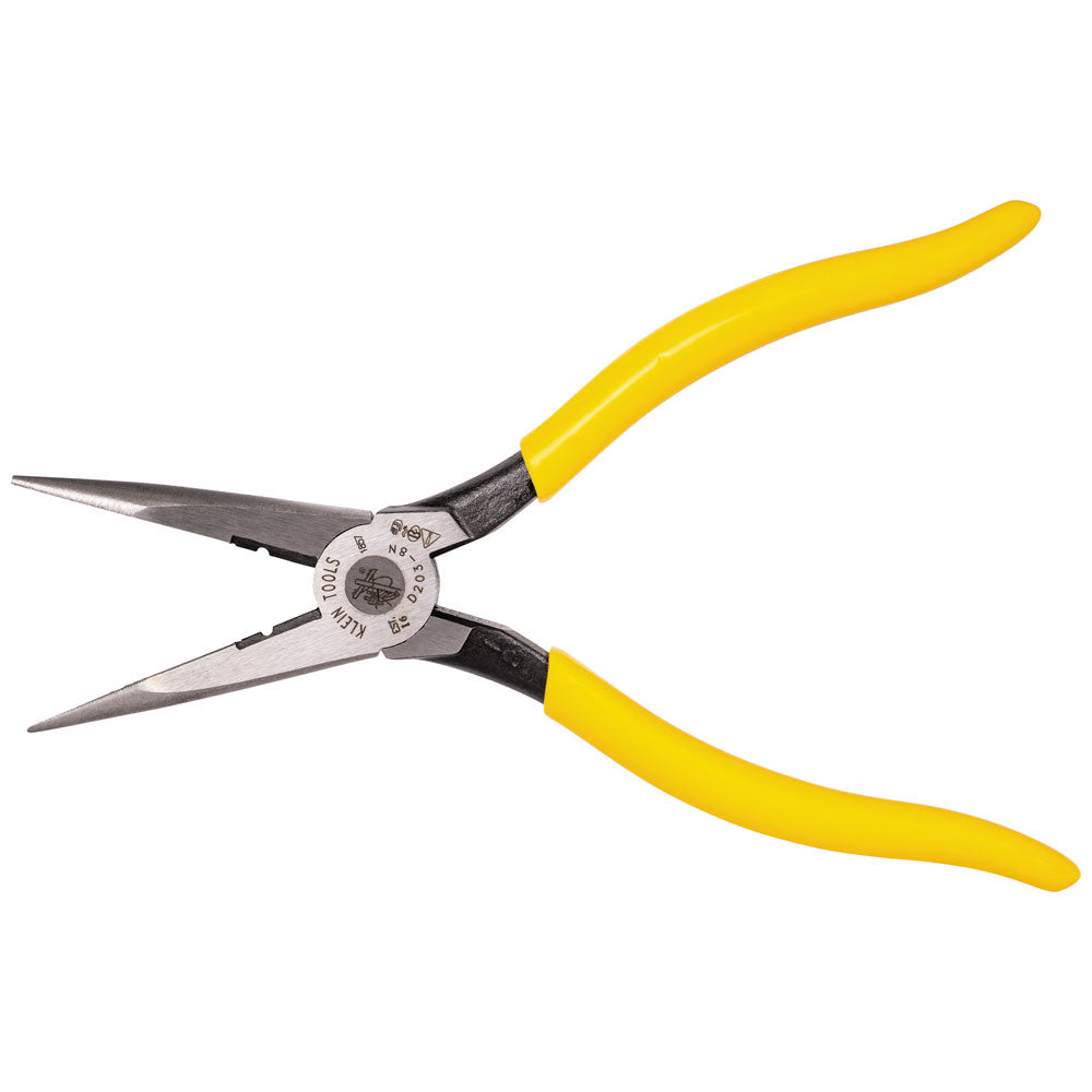 Klein Pliers, Needle Nose Side Cutters with Stripping, 8-Inch