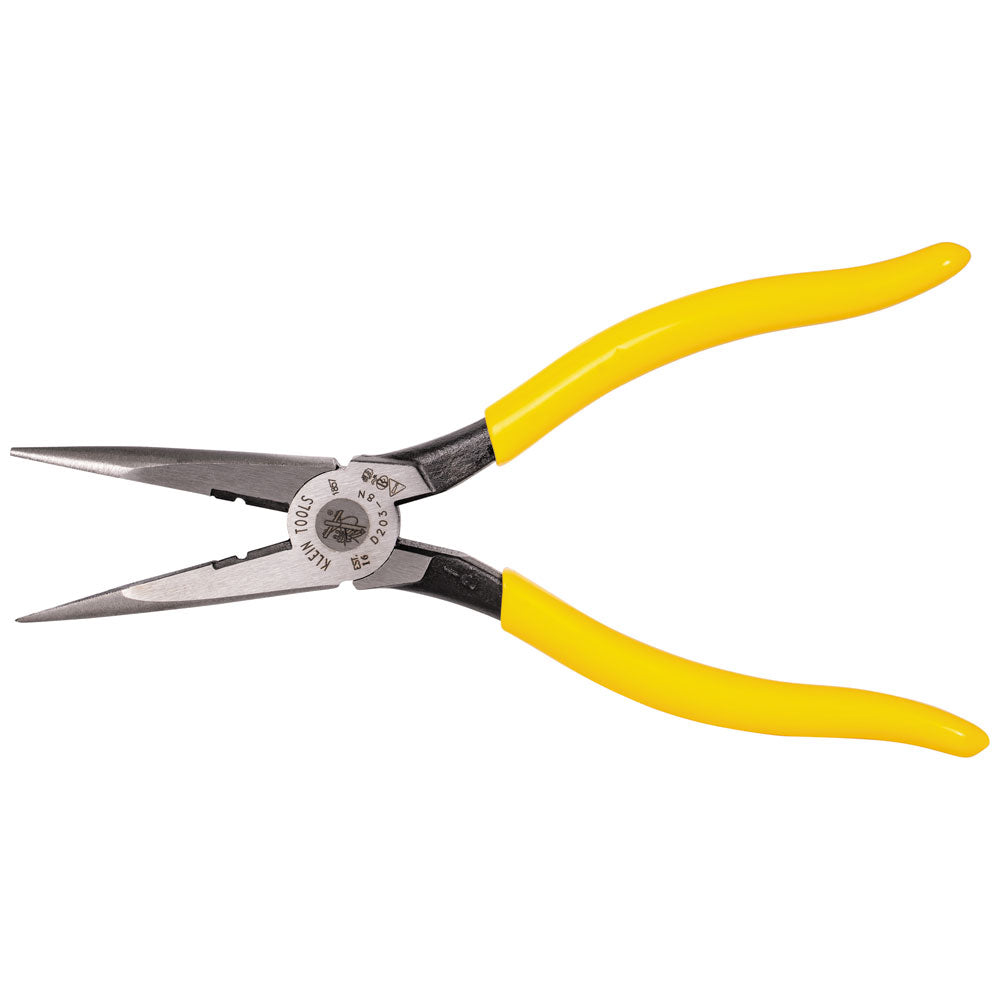 Klein Pliers, Needle Nose Side Cutters with Stripping, 8-Inch