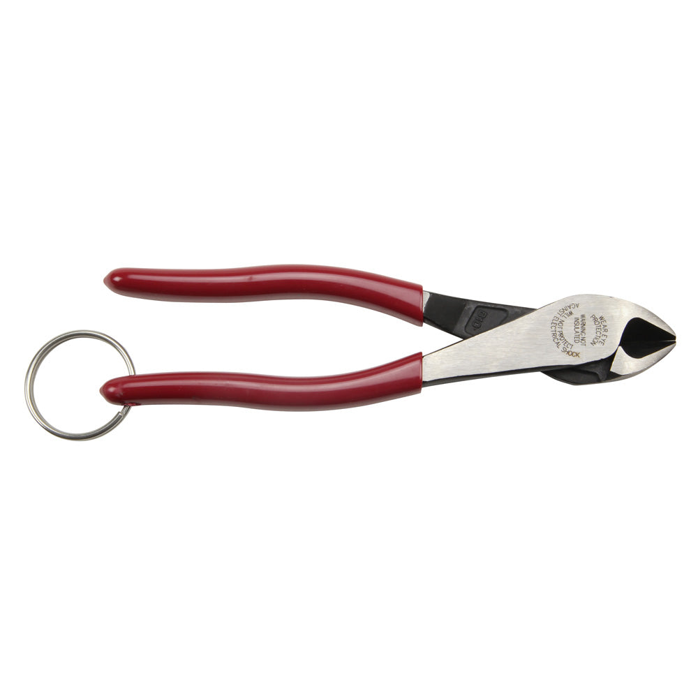 Klein Diagonal Cutting Pliers, High-Leverage, Tie Ring, 8-Inch