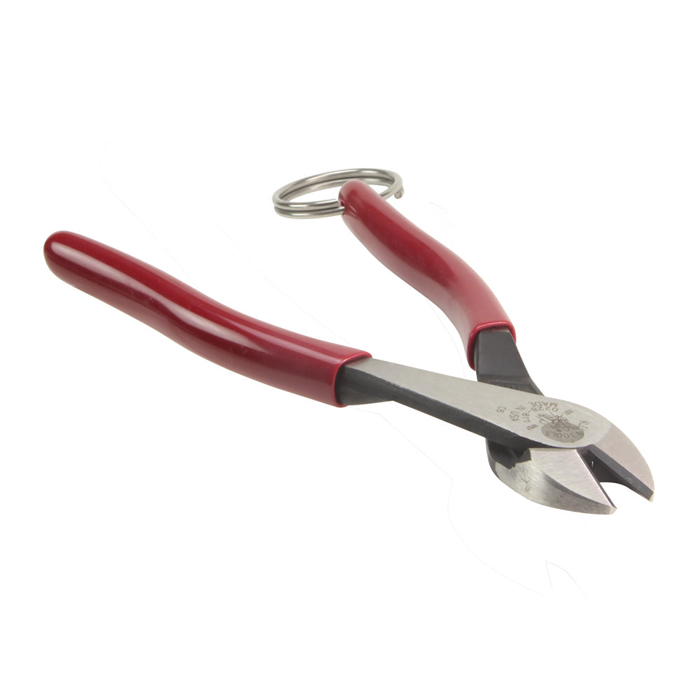 Klein Diagonal Cutting Pliers, High-Leverage, Tie Ring, 8-Inch