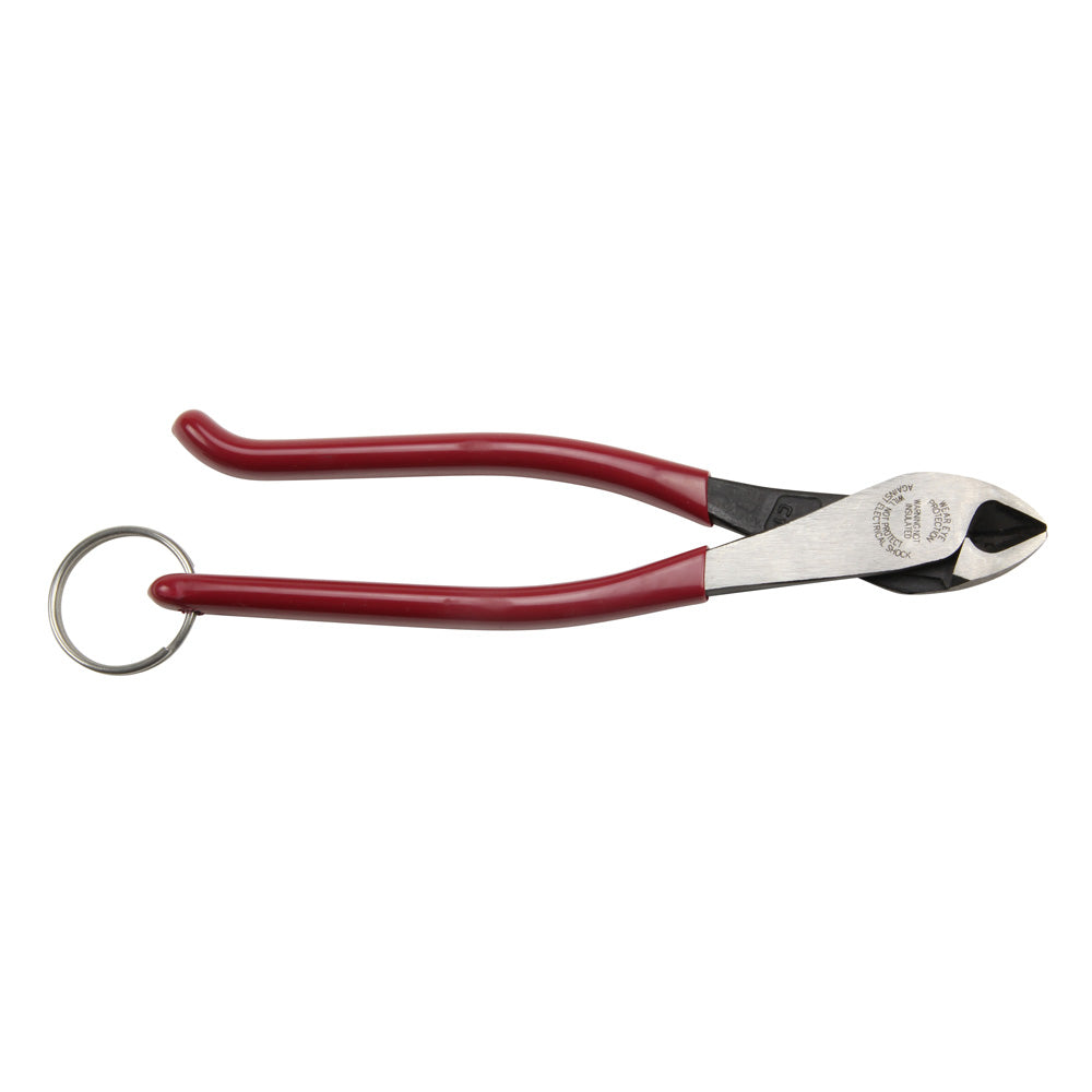 Klein Ironworker's Diagonal Cutting Pliers, with Tether Ring, 9-Inch