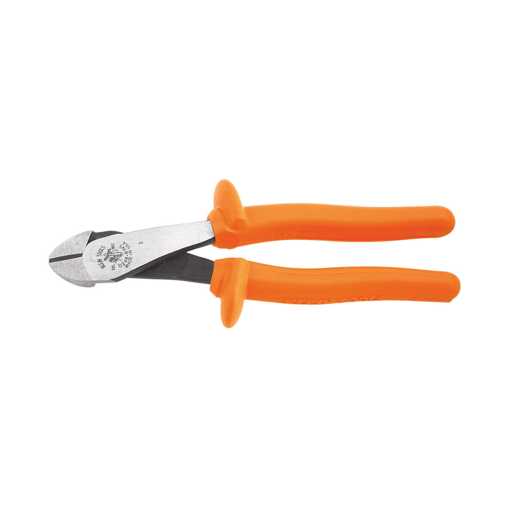 Klein Diagonal Cutting Pliers, Insulated, High-Leverage, Angled Head, 8-Inch