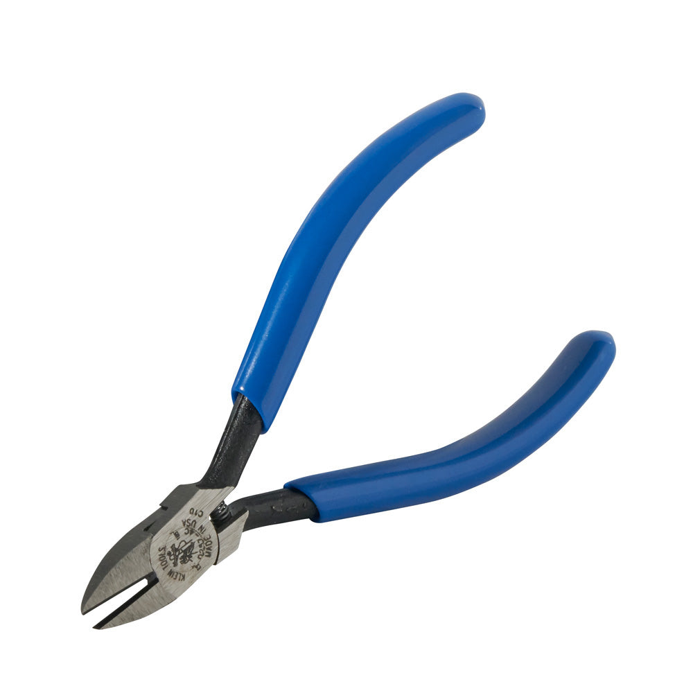 Klein Diagonal Cutting Pliers, Electronics, Tapered Nose, Spring, 4-Inch