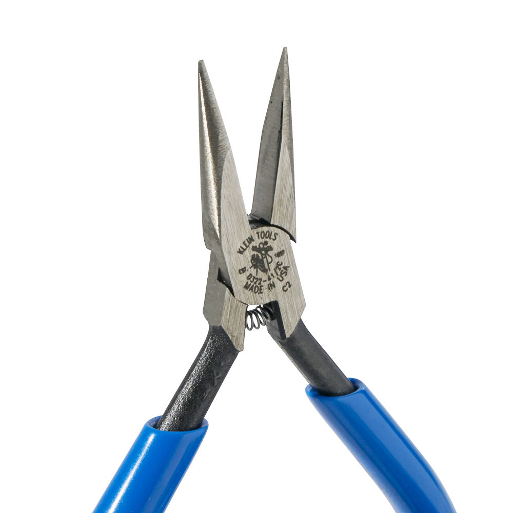 Klein Electronics Pliers, Slim Needle Nose, Spring-Loaded, 4-Inch