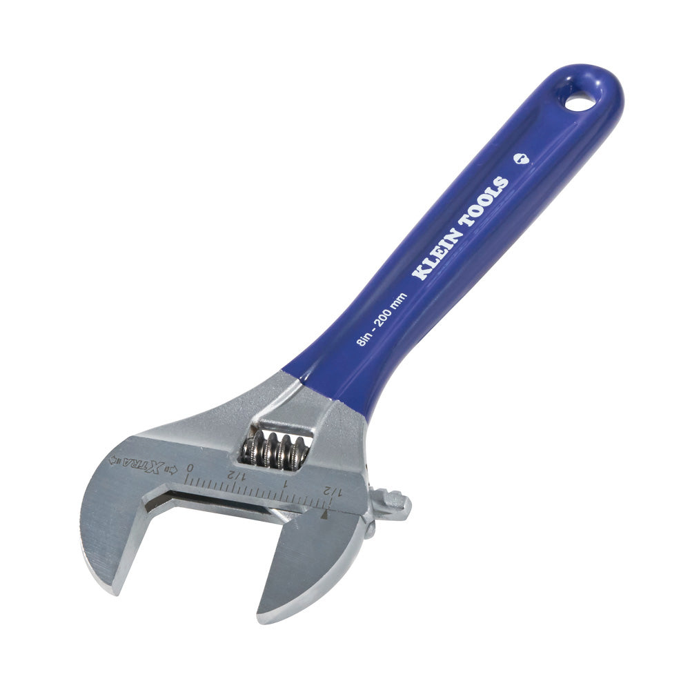 Klein Adjustable Wrench, Extra-Wide Jaw, 8-Inch