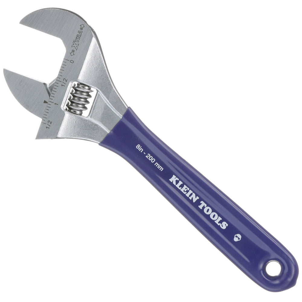 Klein Adjustable Wrench, Extra-Wide Jaw, 8-Inch