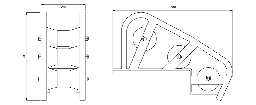 Edge Mount Manhole Lead In (3) Rollers