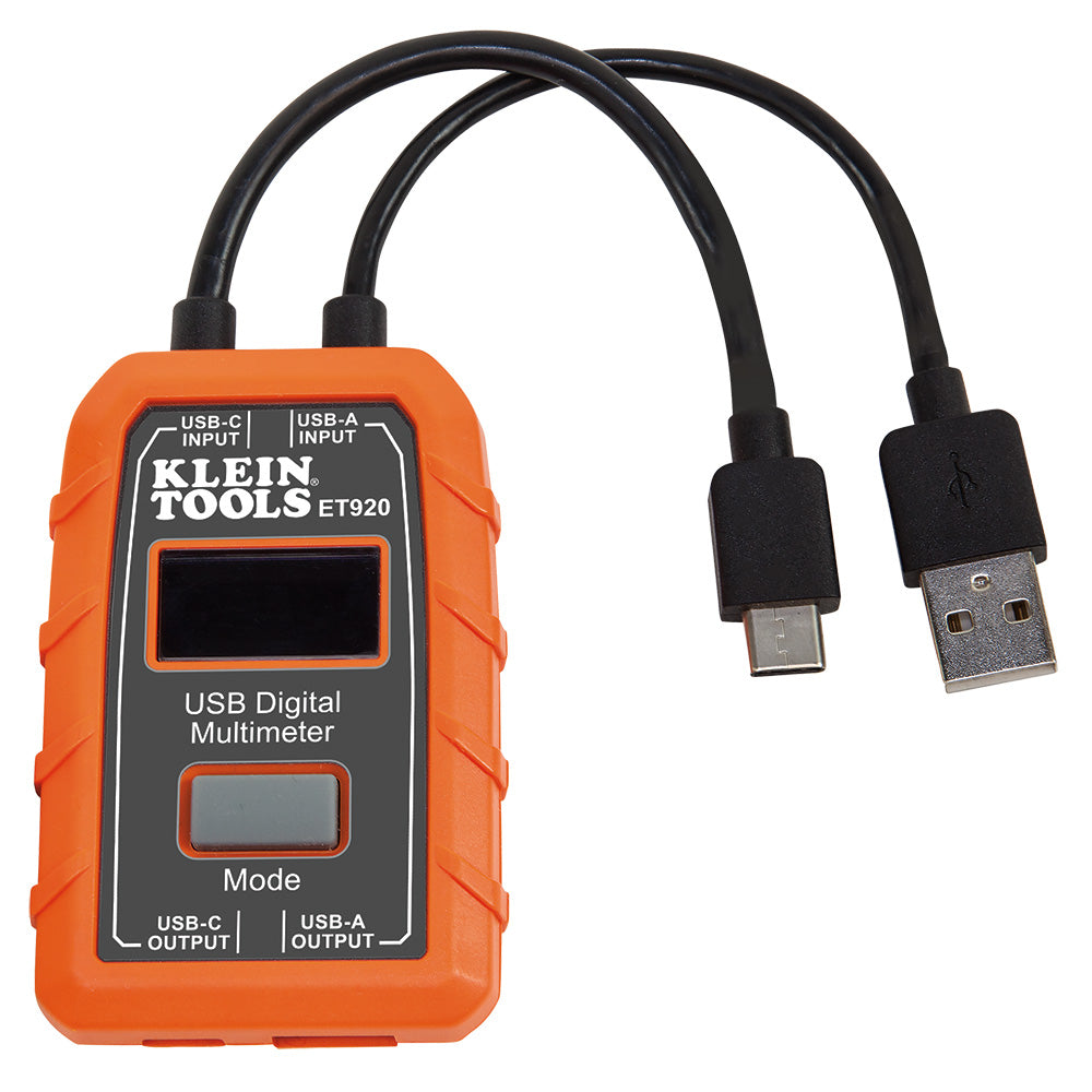 Klein USB Digital Meter, USB-A and USB-C