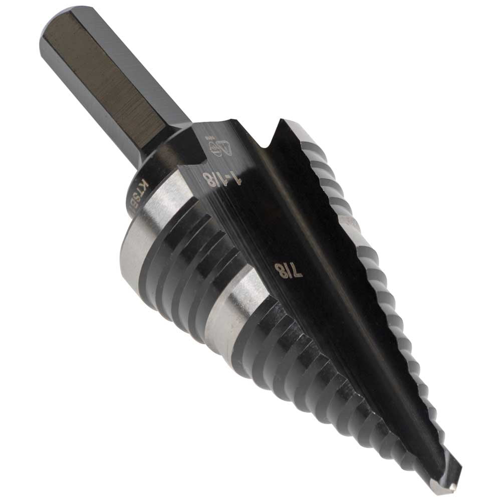 Klein 2-Step Drill Bit, Double-Fluted, 7/8-Inch to 1-1/8-Inch