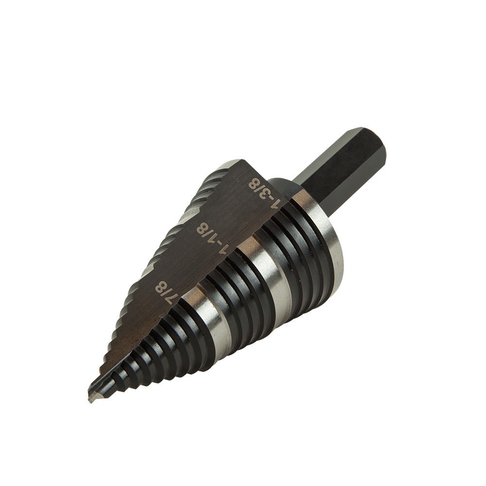 Klein 3-Step Drill Bit, Double-Fluted, 7/8-Inch to 1-3/8-Inch