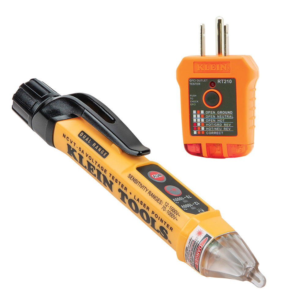 Klein Dual Range NCVT and GFCI Receptacle Tester Electrical Test Kit